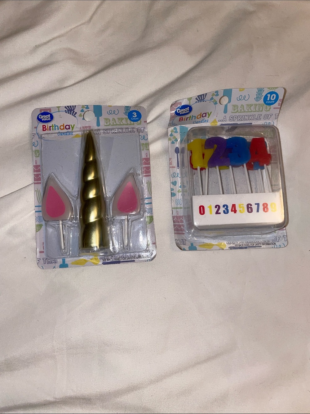 Great Value Unicorn Horn & Pink Ear Cake Topper Set with Number Candles